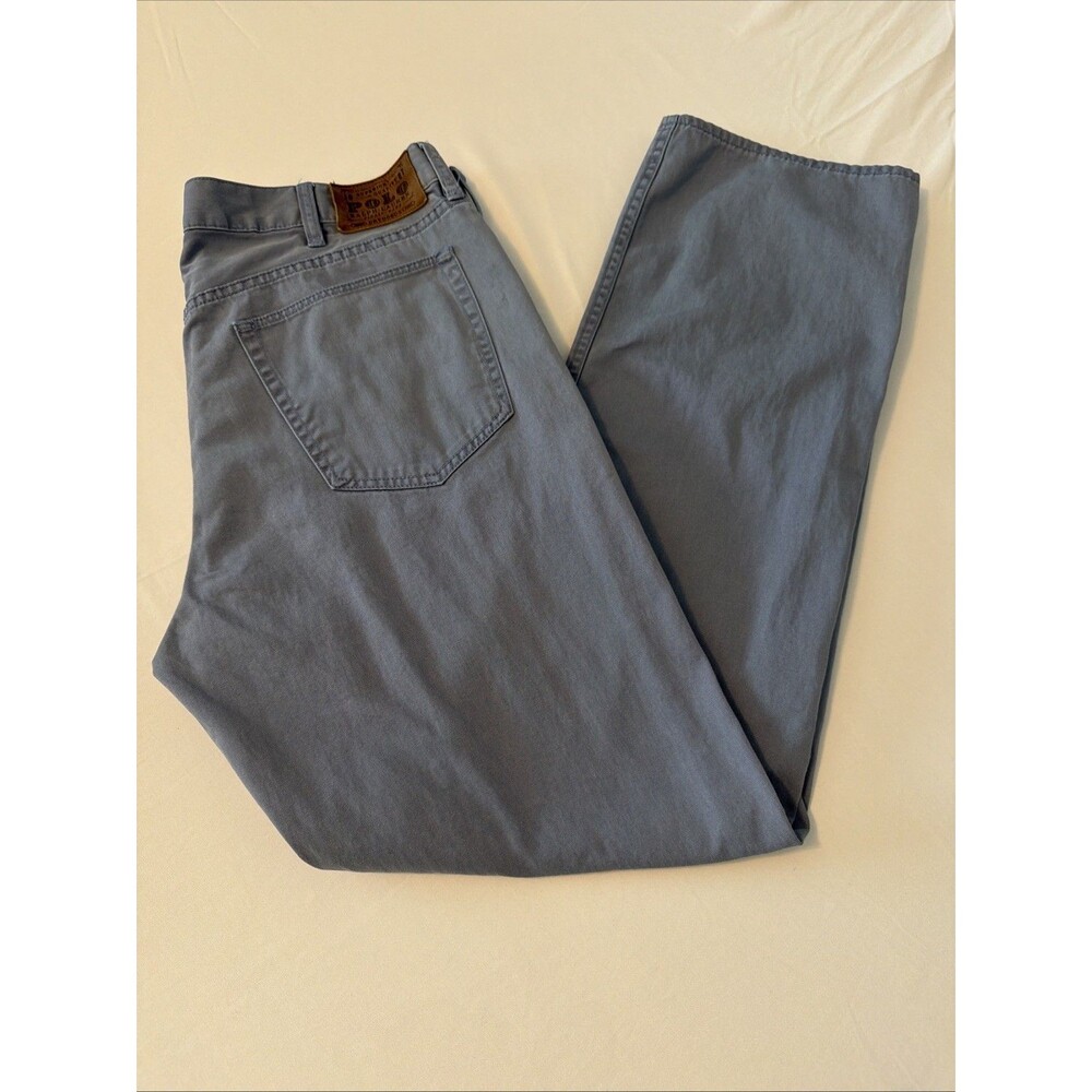 Polo Ralph Lauren Mens 650 Straight Leg Chino Slate Blue Gray Cotton Pants 36x32 - Picture 16 of 16